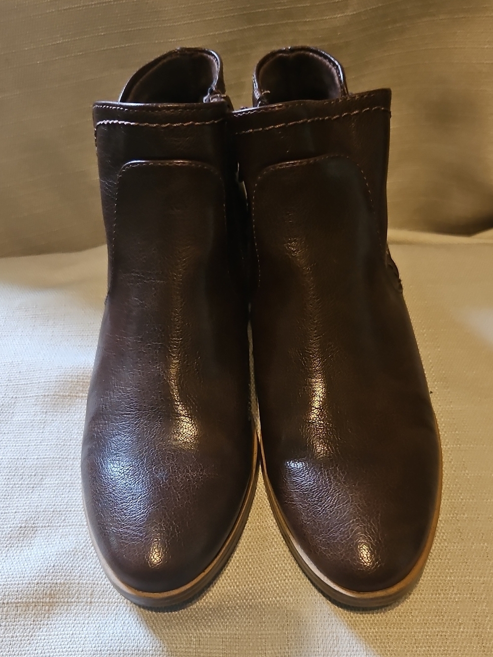 BareTraps Dark Brown Leather Ankle Booties